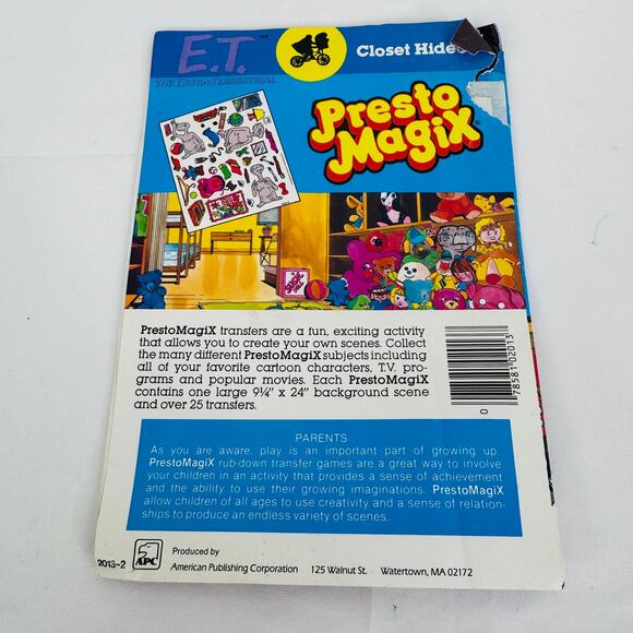 5 for $25| 1982 Presto Magix E.T The Extra Terrestrial Closet Hideout Transfers - Picture 3 of 6